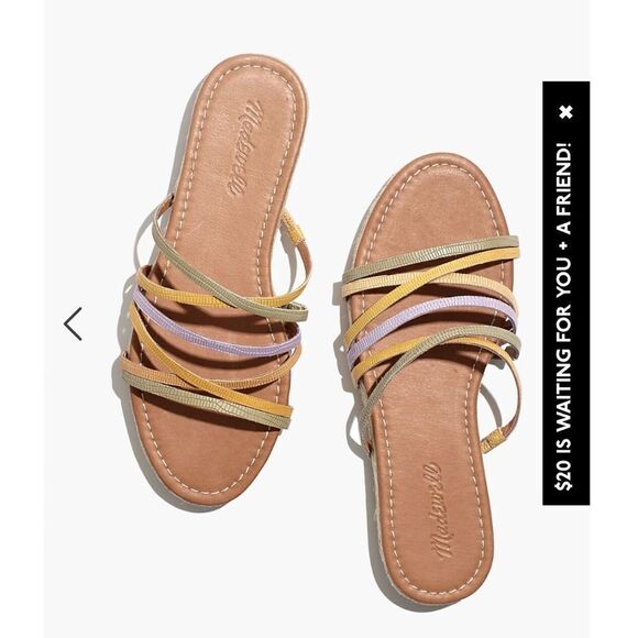 Madewell Crisscross Pastel Snake Sandals - Picture 1 of 8